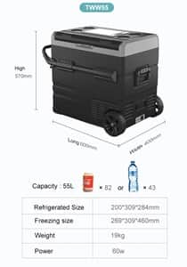 מקרר\מקפיא חדיש Dual Zone נייד לרכב 55ליטר מדחס LG