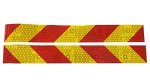 זוג פסים זוהרים צהוב\אדום לרכב מסחרי תקני