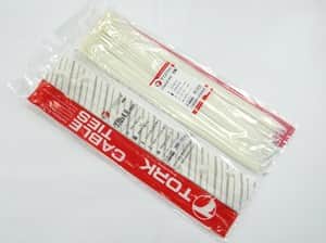 חבק פלסטי מחוזק לבן 370X4.8ממ {100PCS}