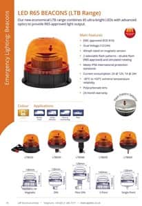פנס מהבהב 45 לדים דגם LTB קבוע כתום 12-24V‏