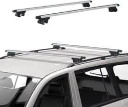 גגון אלומיניום אוניברסלי לרכב עם מוטות אורך לא צמודי גג 120ס"מ כולל נעילת אבטחה