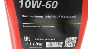 שמן מנוע סנטטי מלא לרכבי ספורט ואופנועים 1 ליטר 10W60 SYNTHOLIGHT