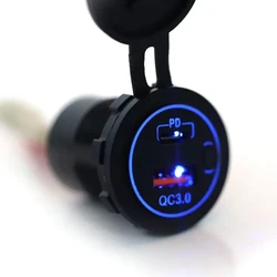 מטען מהיר USB\TYPE C לטעינת סמארטפון עגול הברגה 12-24V