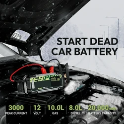 מיני בוסטר מהפכני Yesper Armor 20000mAh 12V דיגיטלי מוגן IP65 לרכבי בנזין ודיזל גדולים