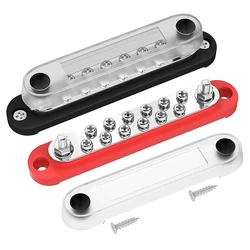 פס צבירה נחושת 12-48V 150A כולל 2 חיבורי M6 ו 12 חיבורי M4
