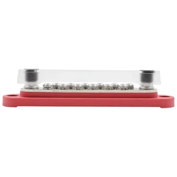 פס צבירה נחושת 12-48V 150A כולל 2 חיבורי M6 ו 12 חיבורי M4