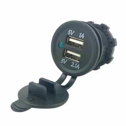 שקע טעינה מהיר עגול כפול 2.1A USB קבוע לרכב 12-24V