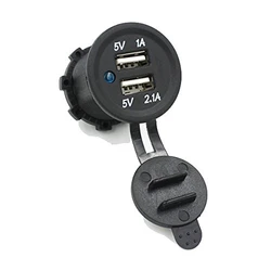 שקע טעינה מהיר עגול כפול 2.1A USB קבוע לרכב 12-24V