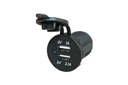 שקע טעינה מהיר עגול כפול 2.1A USB קבוע לרכב 12-24V