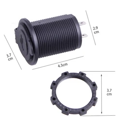 שקע טעינה מהיר עגול כפול 2.1A USB קבוע לרכב 12-24V