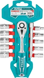 סט בוקסות מקצועי 12 חלקים מקצועי D1/4 עם ידית ראצ'ט TOTAL