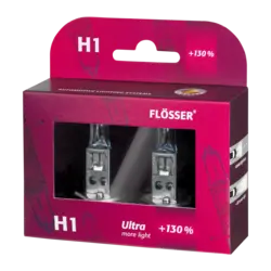 זוג נורות 12V H1 בעוצמה תאורה מחוזקת ומשופרת בגוון לבן 130% ULTRA